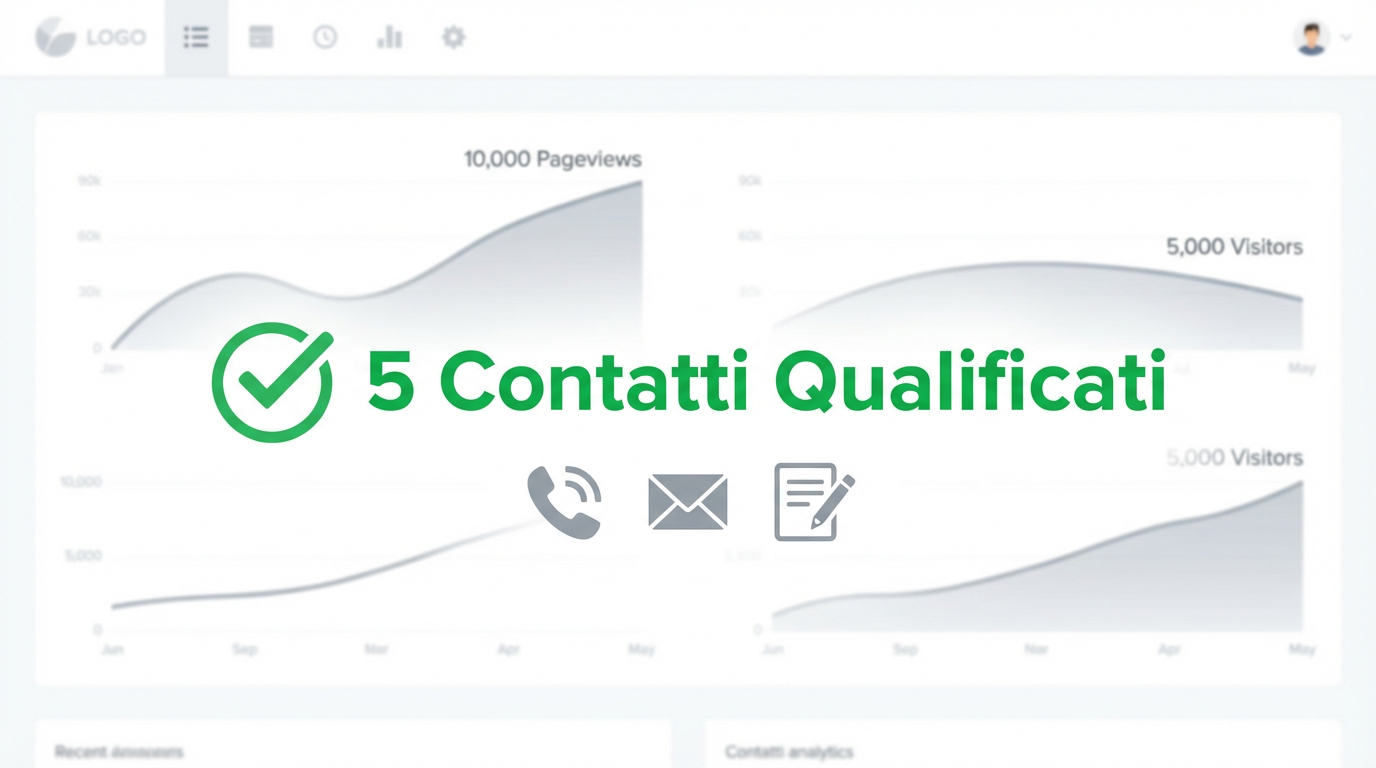 Dashboard che mostra l'unica metrica che conta: i contatti qualificati, non le pageview