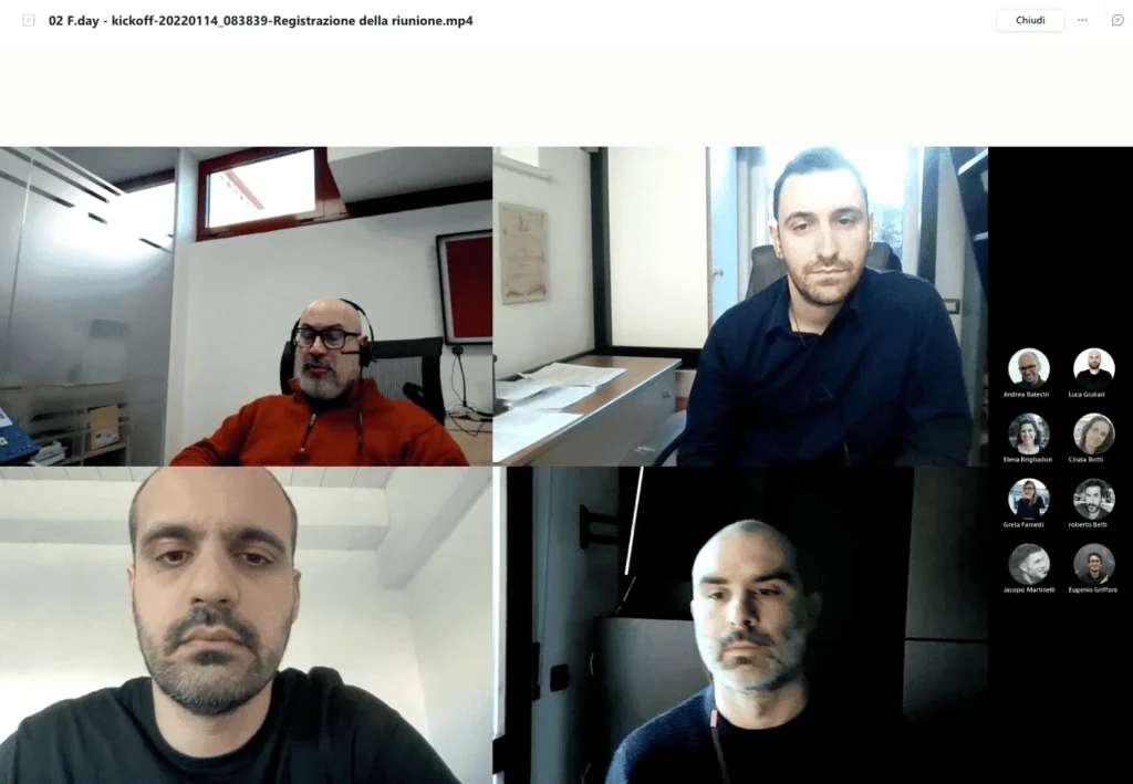 Videochiamata del team F.technology durante il primo F.day