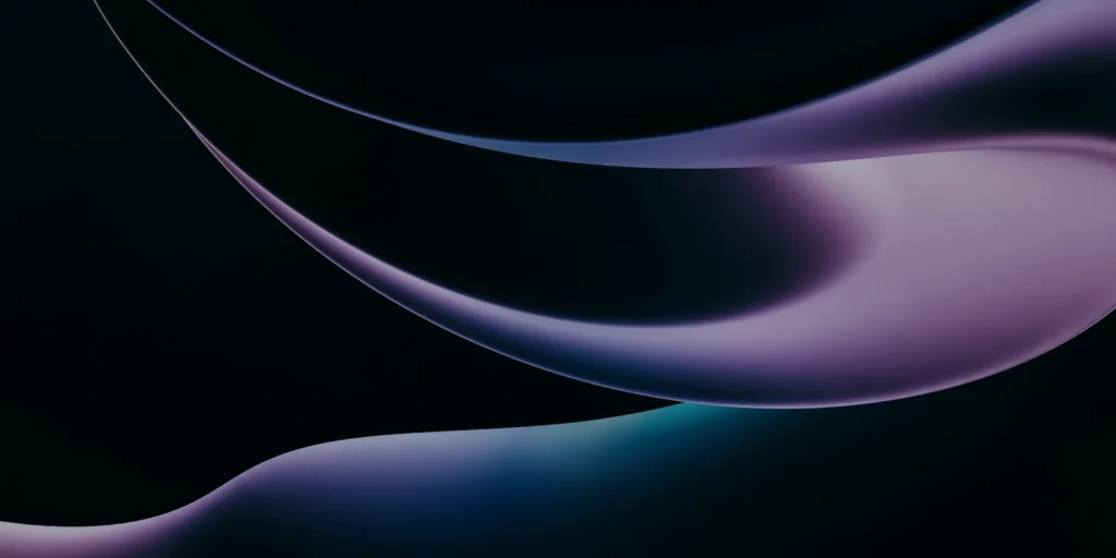 Onde astratte viola, rosa e verde-azzurro su fondo scuro