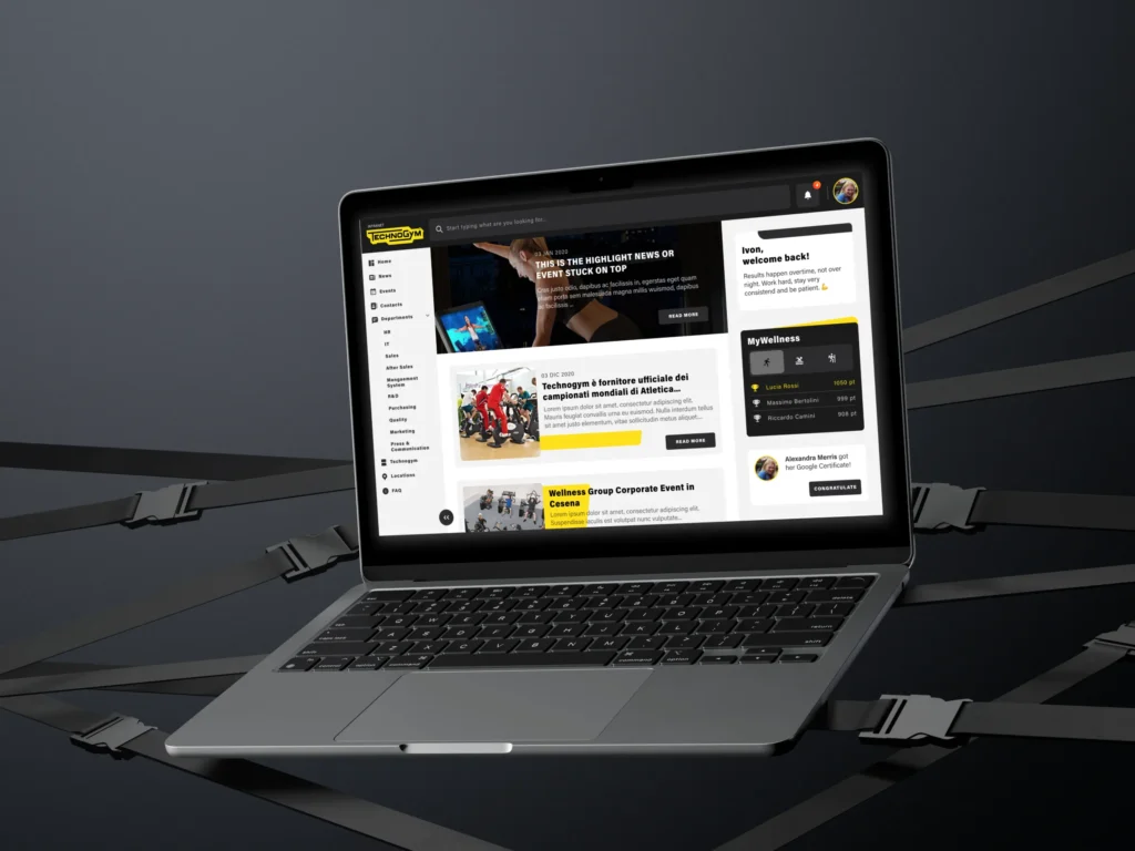 Intranet Technogym, copertina del progetto